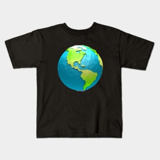 Cartoon low poly world - Usa theme 1 Kids T-Shirt